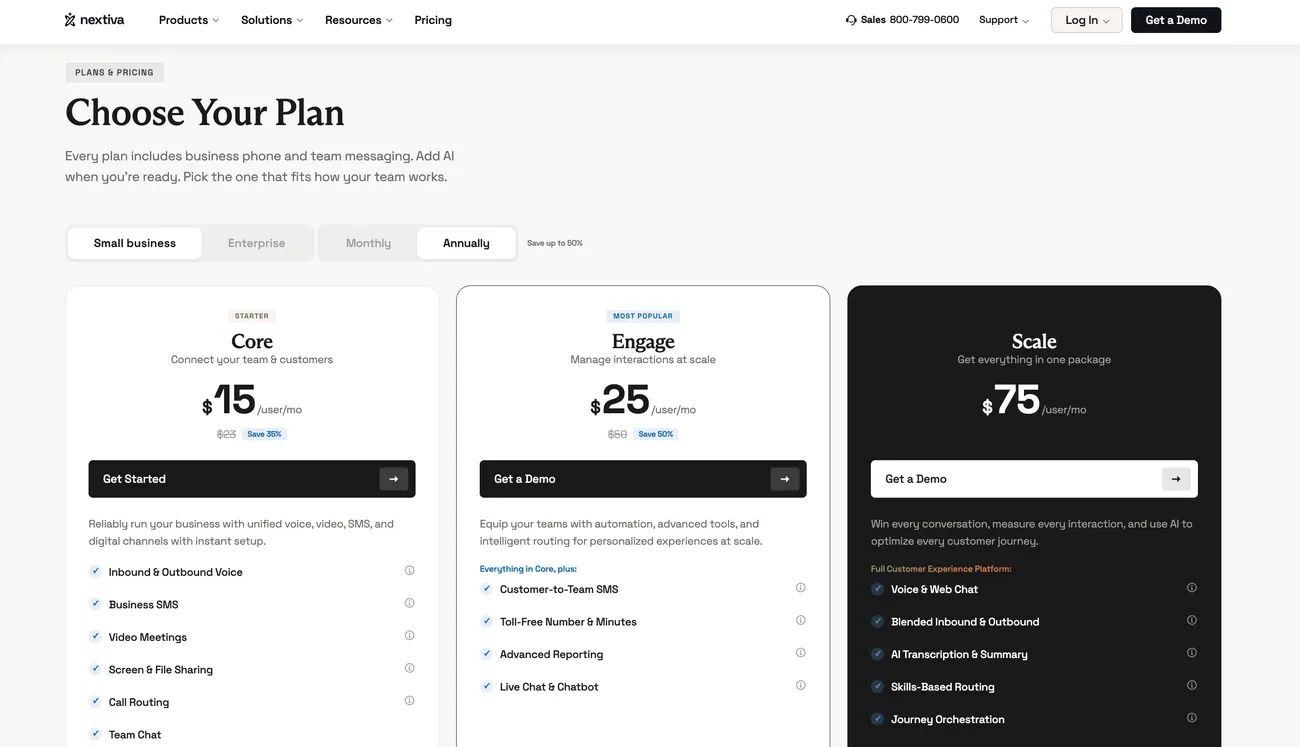 Nextiva pricing